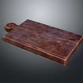 Natural Wood Cutting Board With Handgrip And Textured Surface For Kitchen Preparation