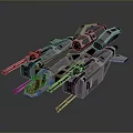 Sci Fi Spaceship Model With Detailed Engines Weapons And Gray White Exterior 3d model
