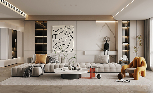 modern living room 3d model