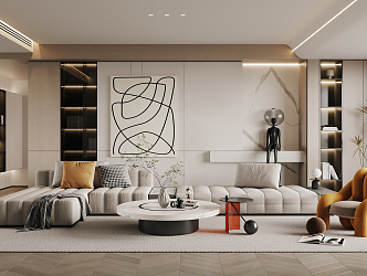 modern living room 3d model