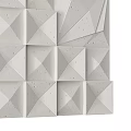 3D Geometric Wall Decor with Triangular and Square Shapes in Light Gray