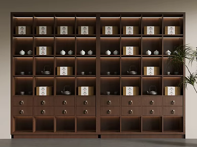20 New Chinese Tea Cabinet Decorative Cabinet 3d model