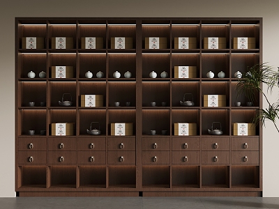 20 New Chinese Tea Cabinet Decorative Cabinet 3d model