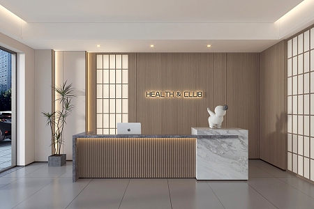 Modern Front Desk 3d model