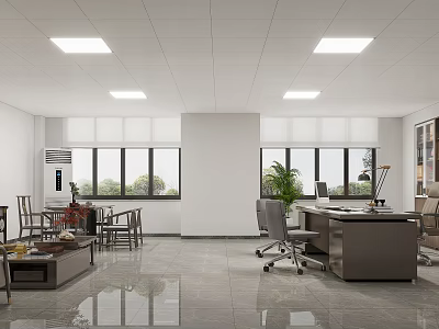 New Chinese Office Manager Office 3d model