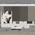 Modern sofa coffee table combination 3d model