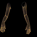 White Mannequin Arms With Detailed Hands And Stretched Fingers On Dark Background