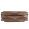Modern Wooden Geometric Box With Intricate Polyhedral Design And Natural Texture