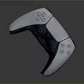 White And Black Ergonomic Game Controller With Buttons And Joysticks
