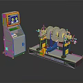 ROTADOS Mechanical Equipment With Control Console Display Screen And Yellow Components 3d model