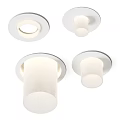 Modern White Downlights And Spotlights With Sleek Design For Home Ceiling 3d model