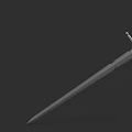 Medieval Sword 3D Model With Cross Hilt And Sharp Blade On Black Background