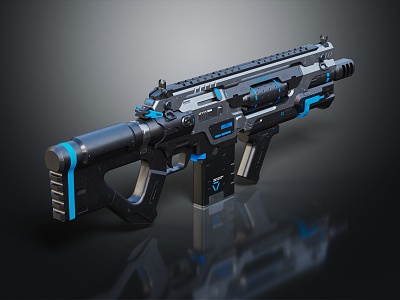 modern rifle sci-fi rifle sci-firearms 3d model