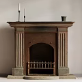 Middle ancient style fireplace 3d model