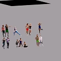 Group of People Performing Different Workouts Like Stretching Running Yoga And Strength Training