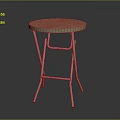 Modern Foldable Stool With Round Beige Seat And Chromed Metal Legs Design