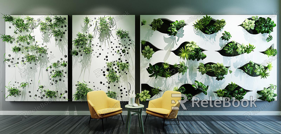 green plant wall model