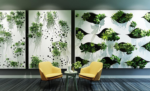 green plant wall 3d model