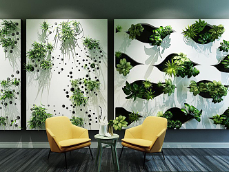 green plant wall 3d model