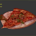 Delicious Pizza Slice on Paper Plate with Tomato Basil Leaves Cheese and Crispy Crust