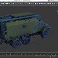 Army Green Military Truck with Multiple Wheels and Heavy Duty Cargo Gear