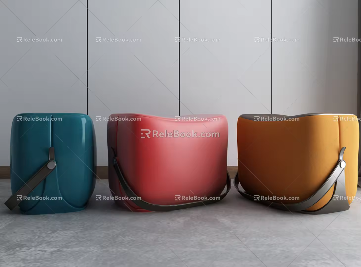 Modern stool combination 3d model