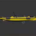 Modern Yellow Kayak Featuring Ergonomic Seat And Reflective Surface Design 3d model