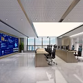 Modern Command Room Monitoring Center Office 3d model