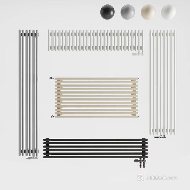Modern Radiators Collection Featuring Various Colors And Designs For Home Decor 3d model 