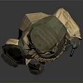 Full Body Adventurer Character With Headscarf Goggles Green Vest Brown Pants And Rifle