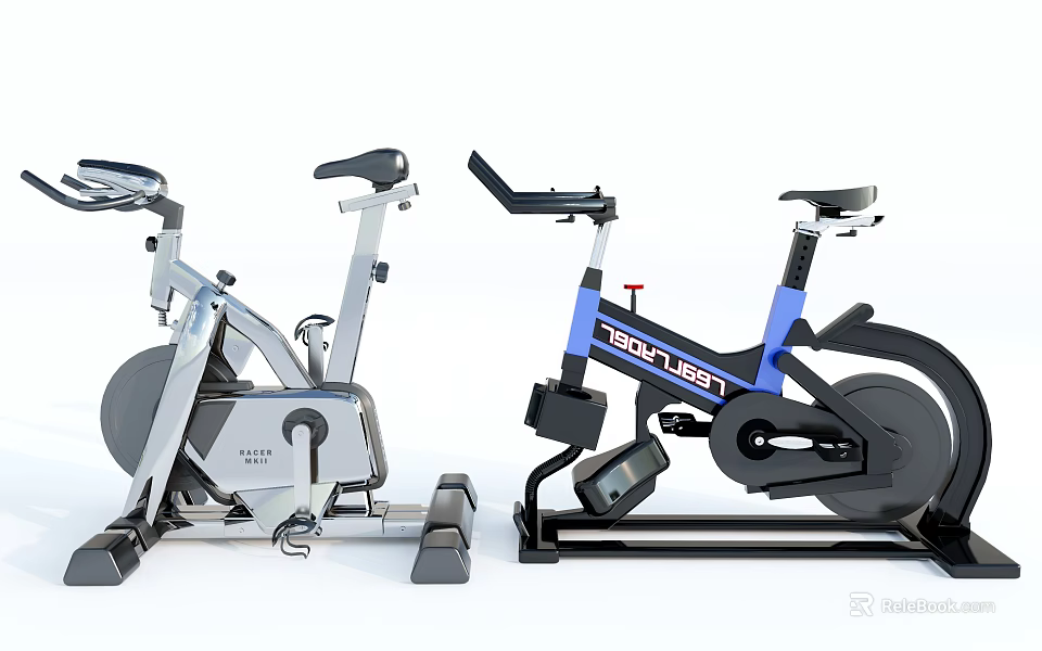 Two Different Exercise Bikes For Home Gym Fitness Workout Equipment 3d model 