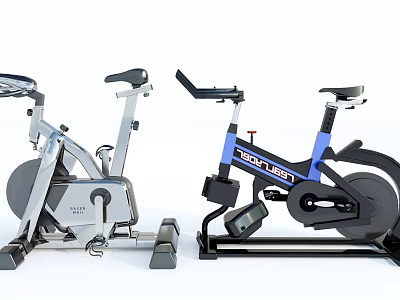 Two Different Exercise Bikes For Home Gym Fitness Workout Equipment 3d model