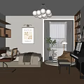 Cozy Kids Room Interior With Bed Desk Piano Bookshelves Artwork And Plant