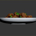 Fried meat bowl food daily necessities daily necessities 3d model