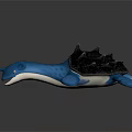 Blue Spotted Aquatic Animal With Black Spiky Shell And Turtle Like Design