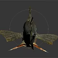 Fish With Brown And Silver Patterns Spikes On Back On Black Background And Reflection