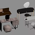 Stylish Modern Dressing Tables With Drawers Mirror Stool And Metal Frame Design