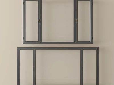 Sleek Casement Windows With Metal Frames And Clear Glass Panes Design 3d model