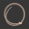 Coiled Rose Gold Snake Skeleton Organ with Dark Background Reflection