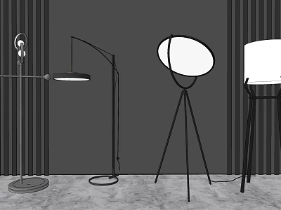Modern Floor Lamps With Various Stylish Designs For Home Interior Decor 3d model