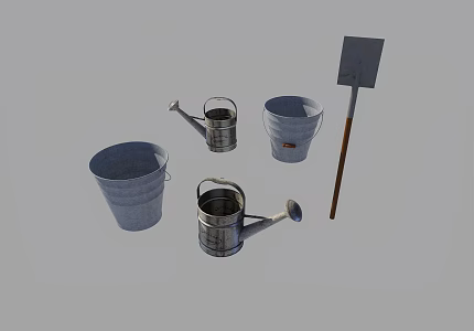 Modern Farm Tools Bucket Spade 3d model