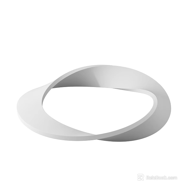 Modern Abstract White Circular Sculpture With Smooth Surface And Continuous Form 3d model 