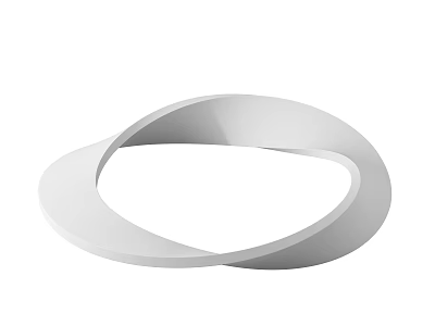 Modern Abstract White Circular Sculpture With Smooth Surface And Continuous Form 3d model