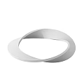 Modern Abstract White Circular Sculpture With Smooth Surface And Continuous Form