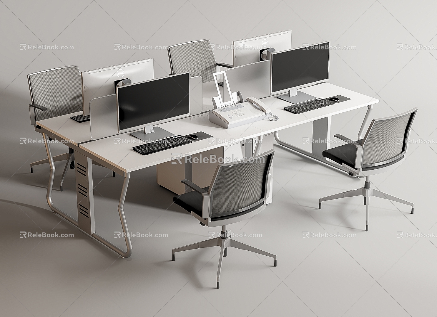 Modern Office Desk and Chair Office Desk and Chair Staff Station Computer Desk and Chair 3d model