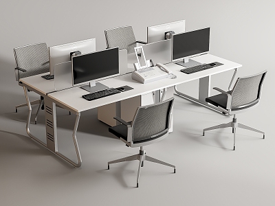 Modern Office Desk and Chair Office Desk and Chair Staff Station Computer Desk and Chair 3d model