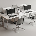 Modern Office Desk and Chair Office Desk and Chair Staff Station Computer Desk and Chair 3d model