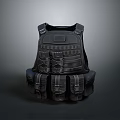 Black Tactical Vest Featuring Multiple Utility Pockets Straps And Protective Panels 3d model