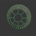 Mechanical Equipment Circular Metal Component With Radial Spokes And Perforated Rim