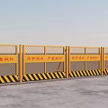Road Safety Facilities Yellow Protective Barriers With Black Yellow Warning Stripes